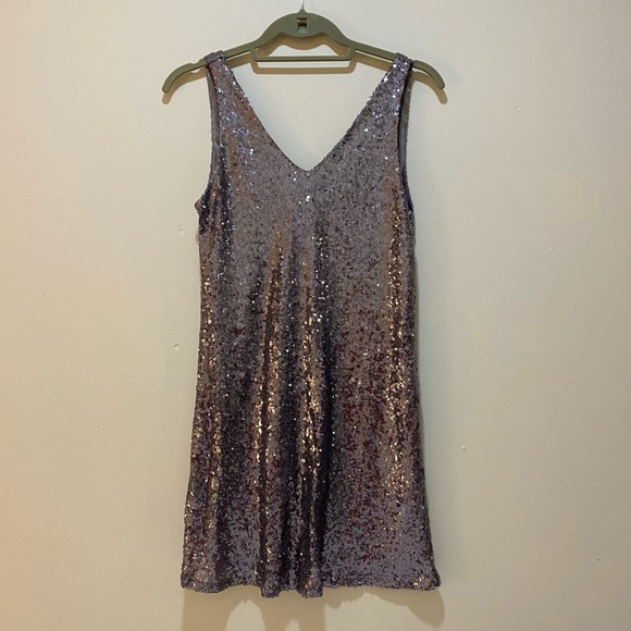 Sequined Mini Dress with Bow Tie Back - S - Picture 5 of 6
